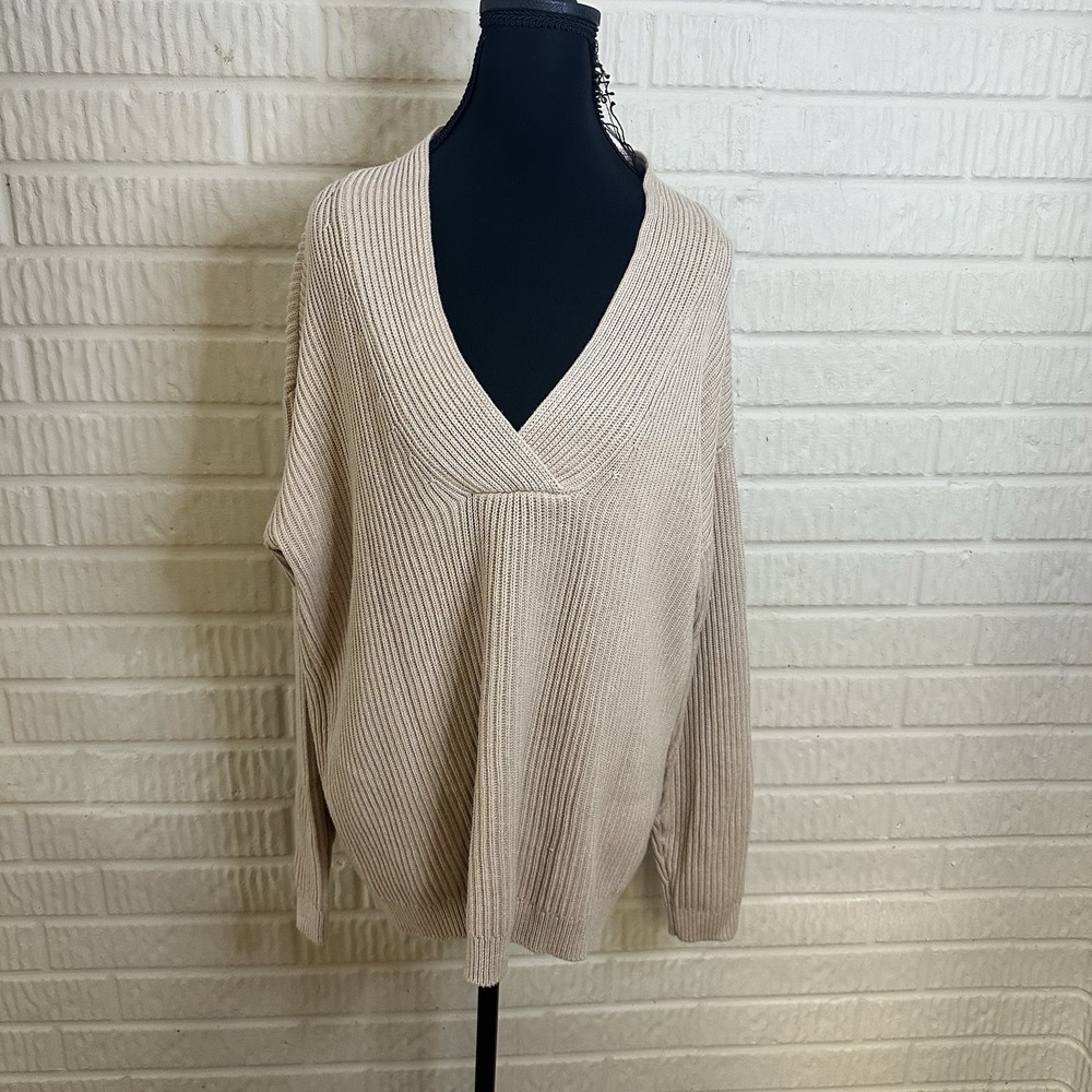 Haven‎ Well Within Cashmere Blend V-Neck Sweater Size M Ribbed Knit Loungewear